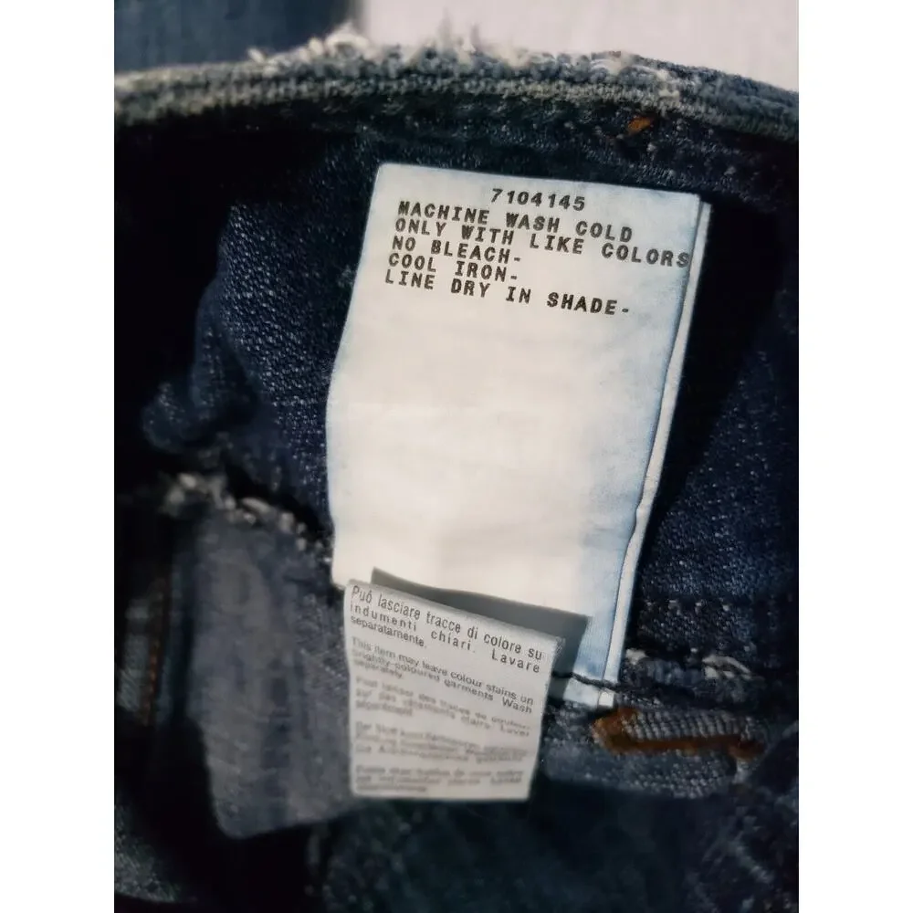 Assembly‎ Distressed Demin Skirt Women's US 4 Medium Wash Vintage Blue Buttons